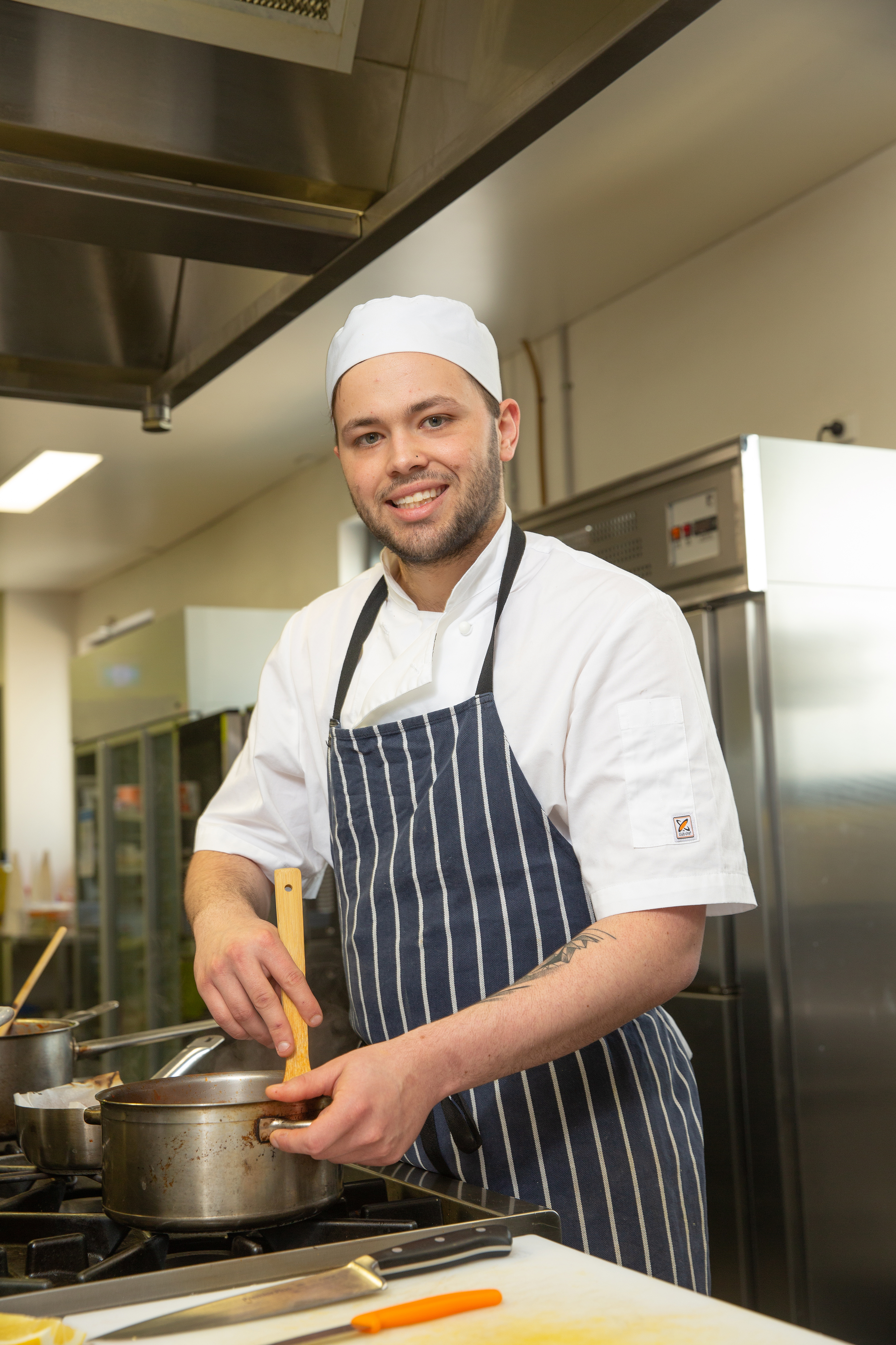 SWTAFE cooking apprentice Ben working in the kitchen