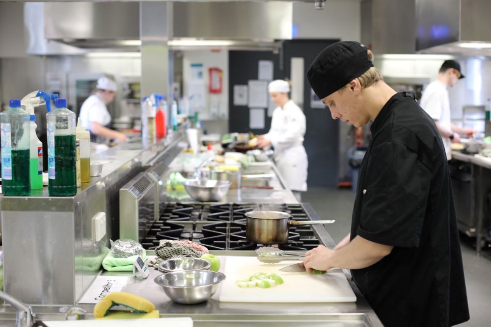 Cookery apprentice competing in the WorldSkills South West Region competition.